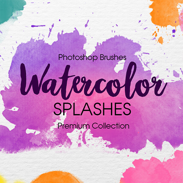 banner ps brushes watercolor splashes