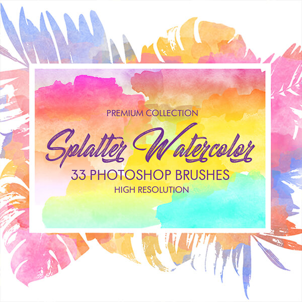 banner ps brushes watercolor splatter