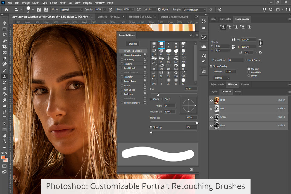 photoshop فرش تنميق عمودية قابلة للتخصيص