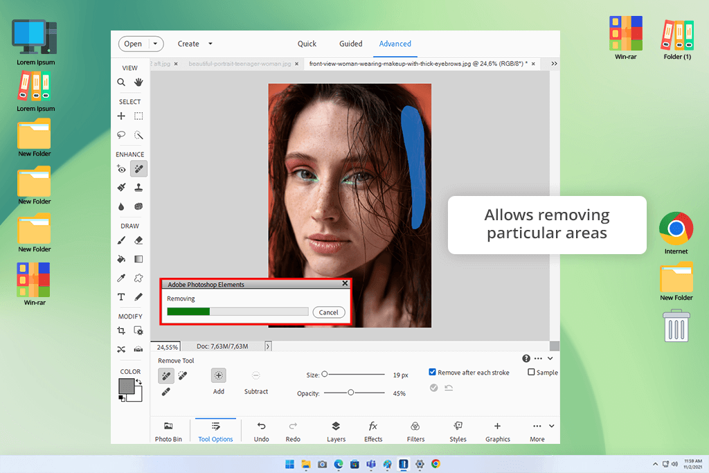 photoshop elements distractions removal