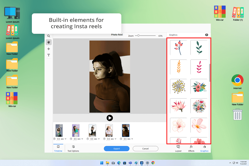 photoshop elements guided edit photo reels tool