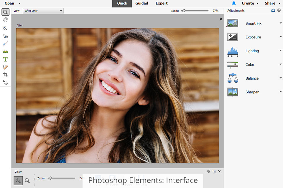 photoshop elements interface