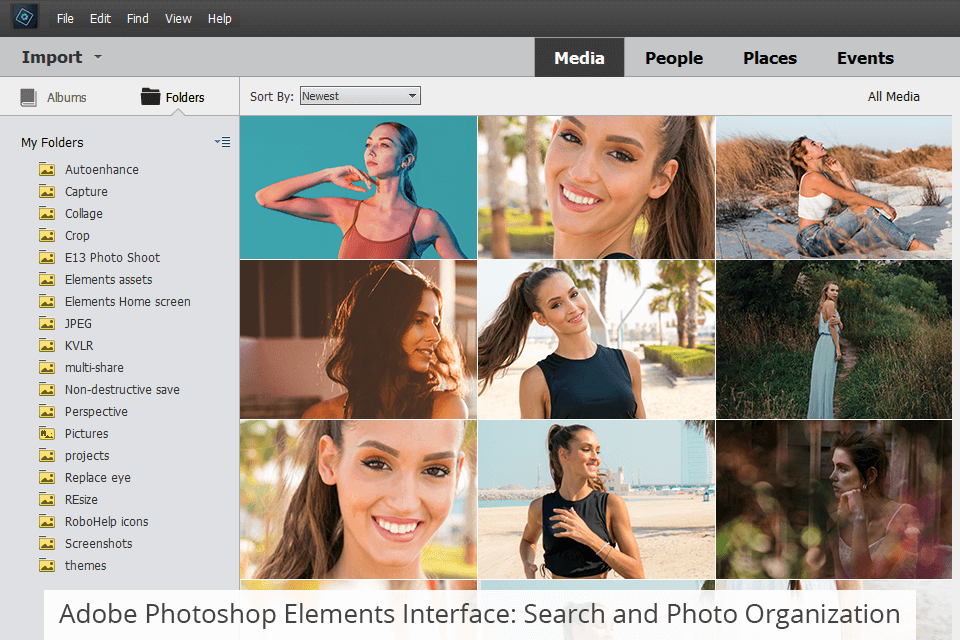 منظمة عناصر فوتوشوب