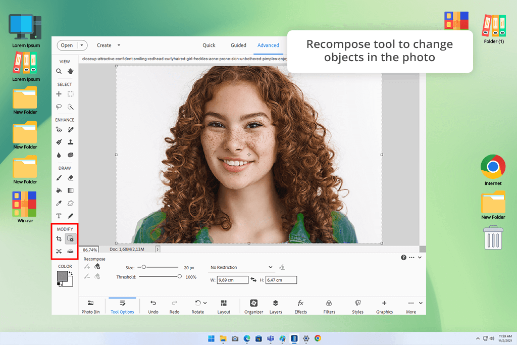 photoshop elements recompose tool