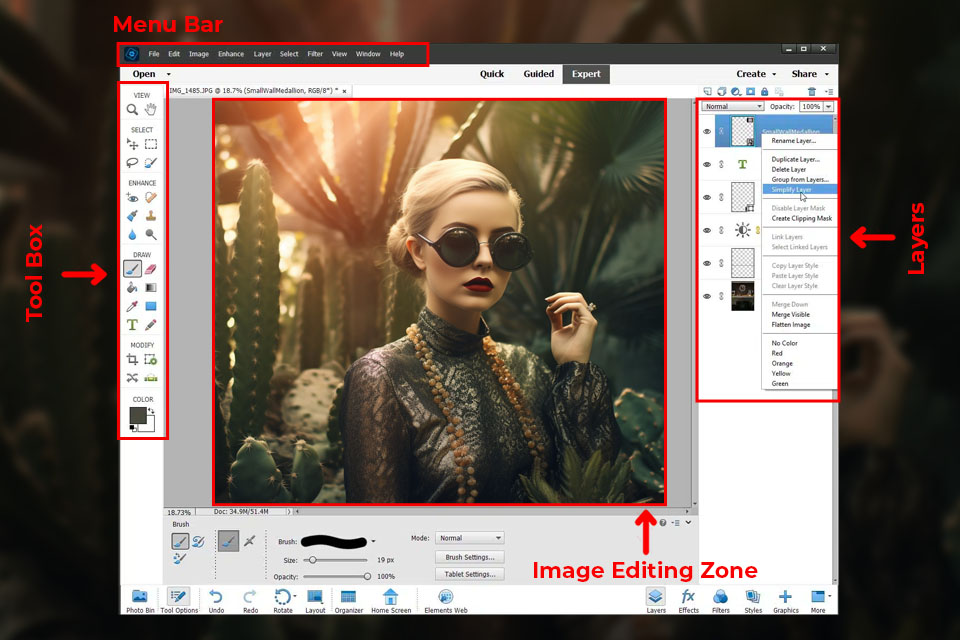 photoshop elements interface