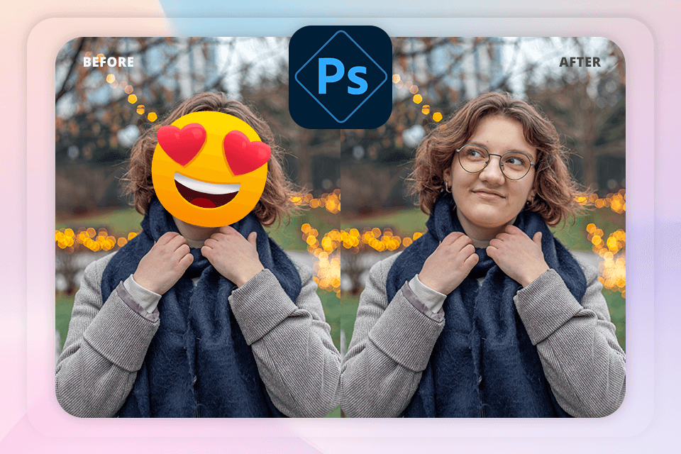 photoshop express app to remove emoji from photo