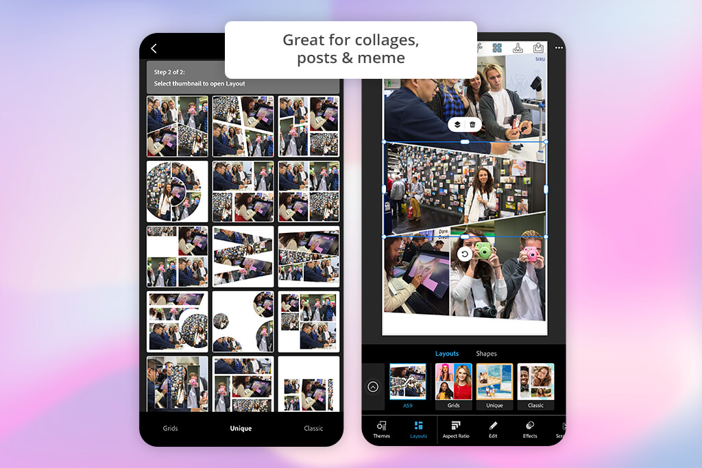photoshop express collage features