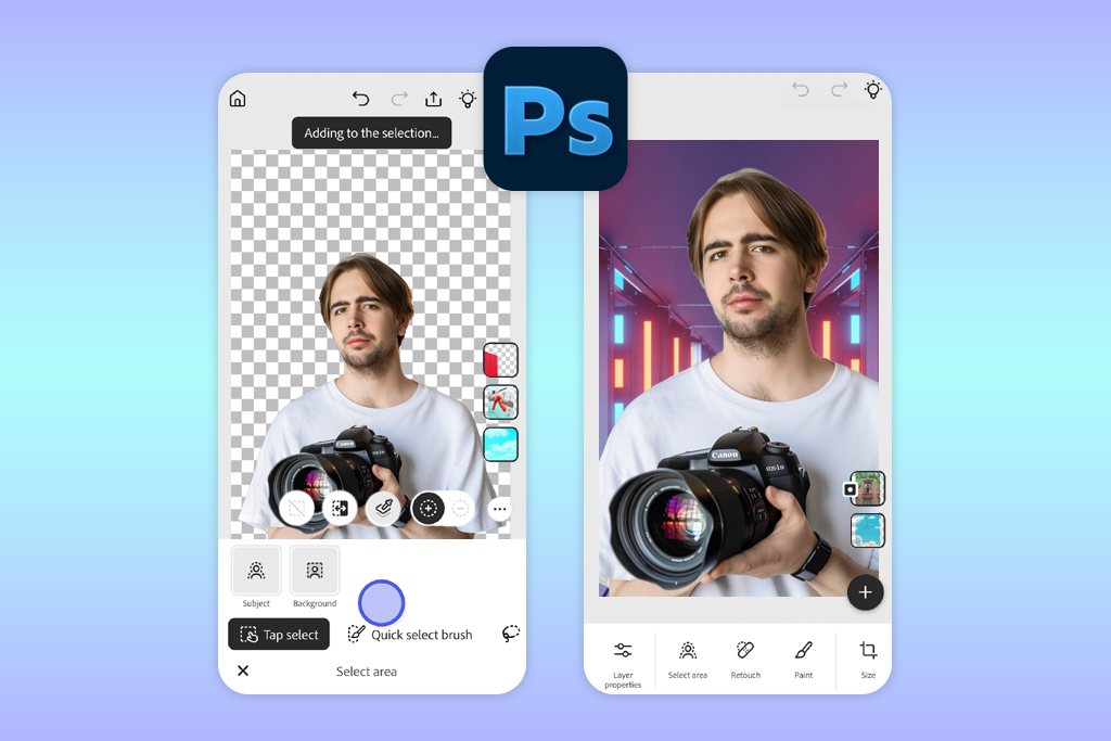 photoshop for iphone app interface