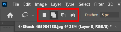 photoshop lasso tool selection parameters
