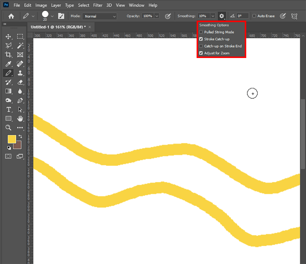 How to draw smooth lines in Photoshop