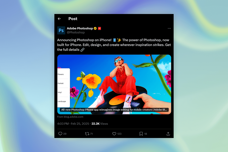 photoshop on iphone announcing