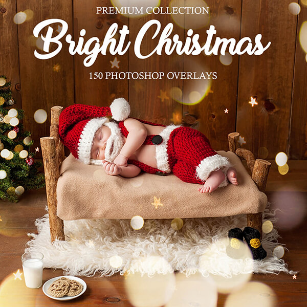 banner ps overlays bright christmas bokeh