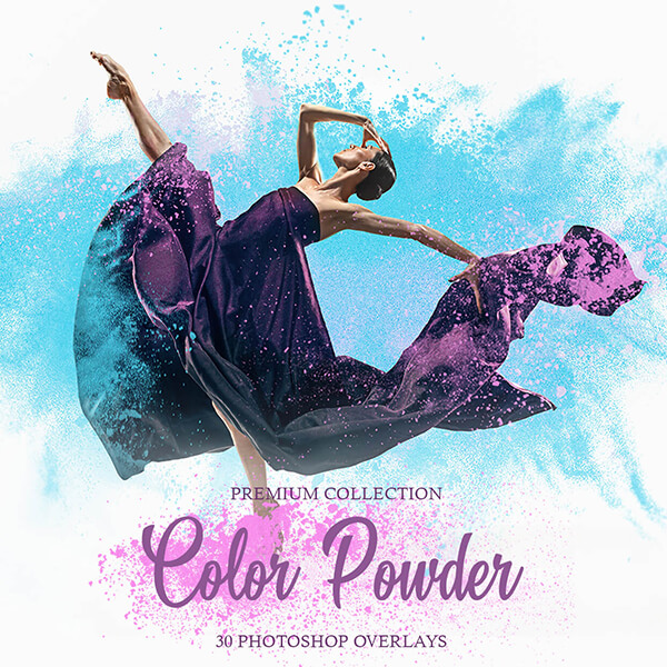 banner ps overlays color powder