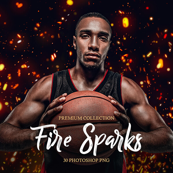 banner ps overlays fire sparks