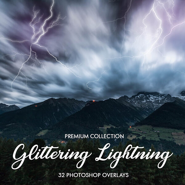 banner ps overlays glittering lightrning