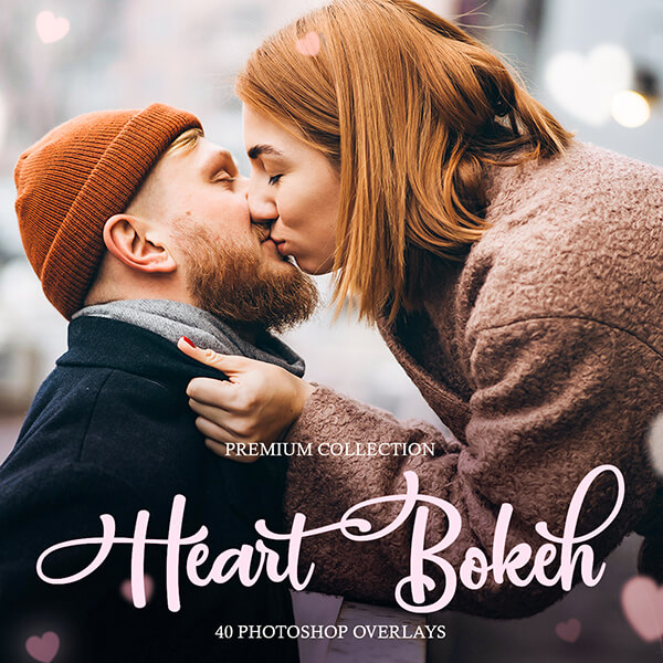 banner ps overlays heart bokeh