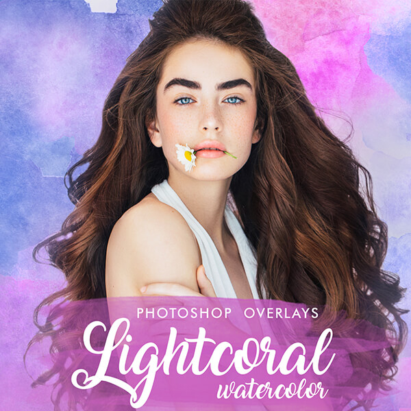 banner ps overlays lightcoral watercolor