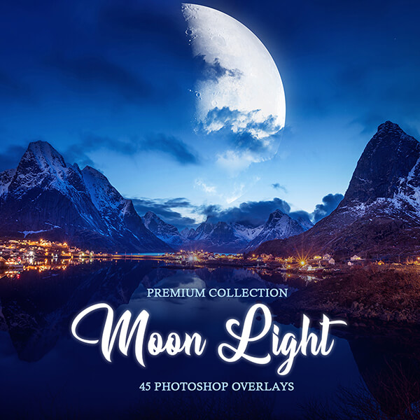 banner ps overlays moon light