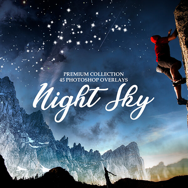 banner ps overlays night sky