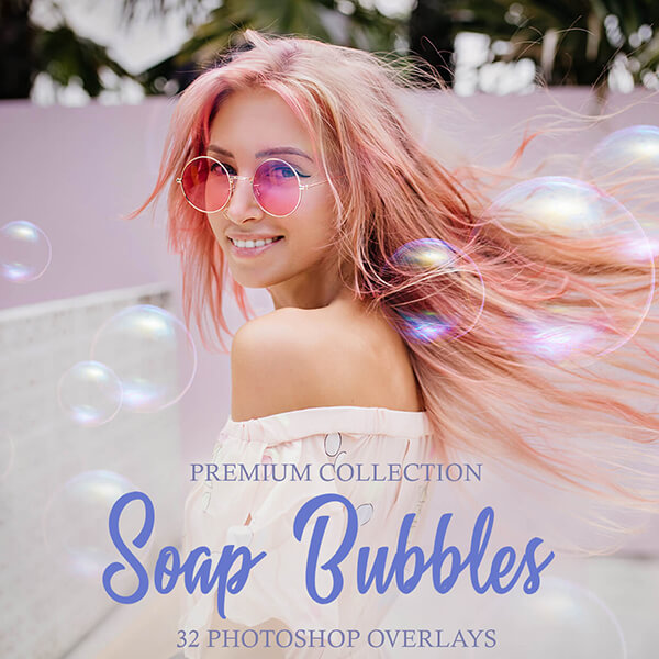 banner ps overlays soap bubbles