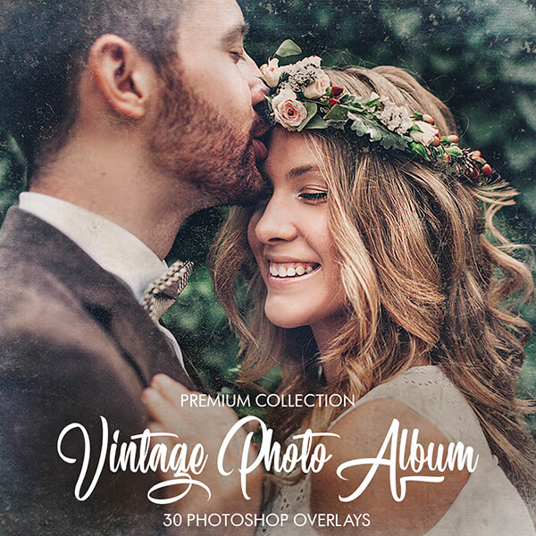 banner ps overlays vintage photo album