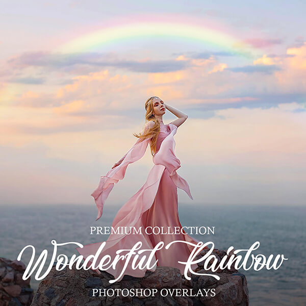 banner ps overlays wonderful rainbow