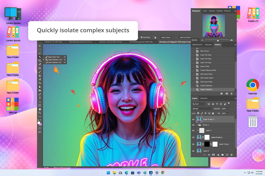 photoshop select details feature