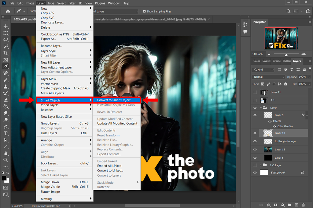 photoshop spray paint effect smart object
