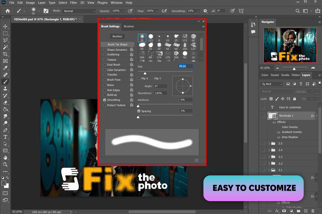 photoshop spray paint effect with brushes example