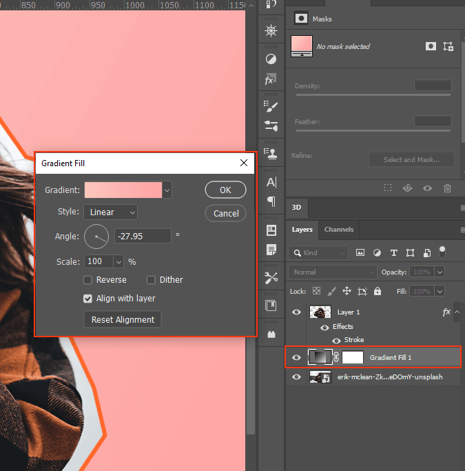 photoshop thumbnails gradient