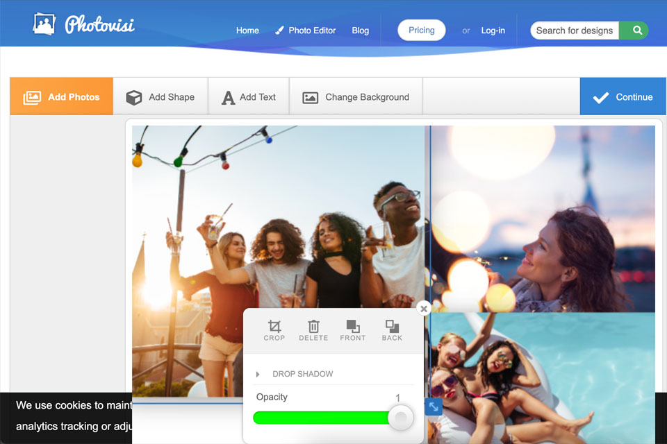 photovisi free collage maker interface