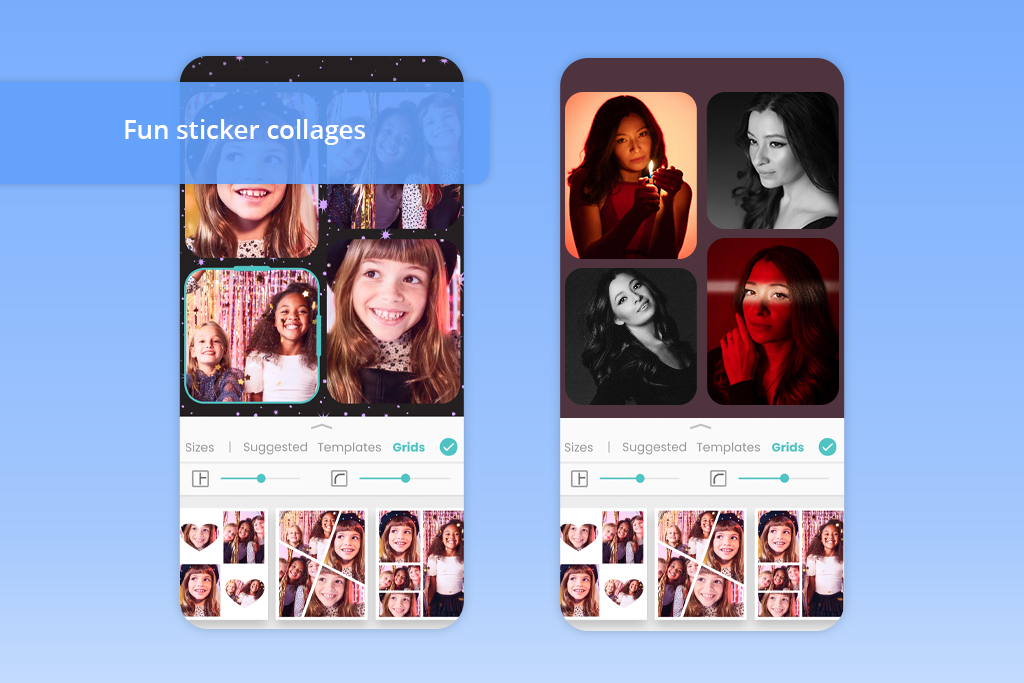 best photo grid maker pic collage app interface