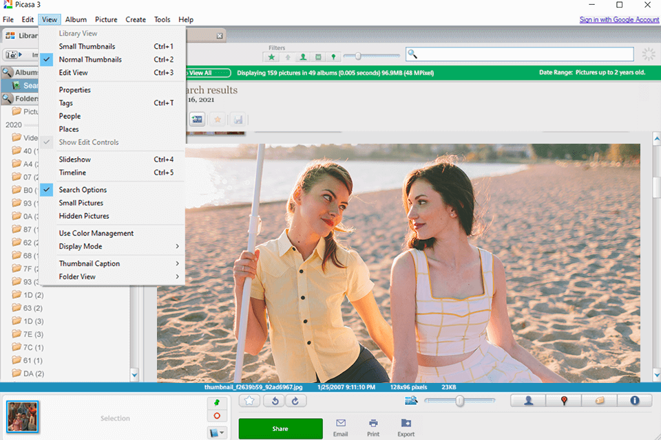 بيكاسا واجهة بديلة للصور سكيب