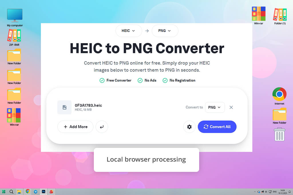 picflow heic to png converter