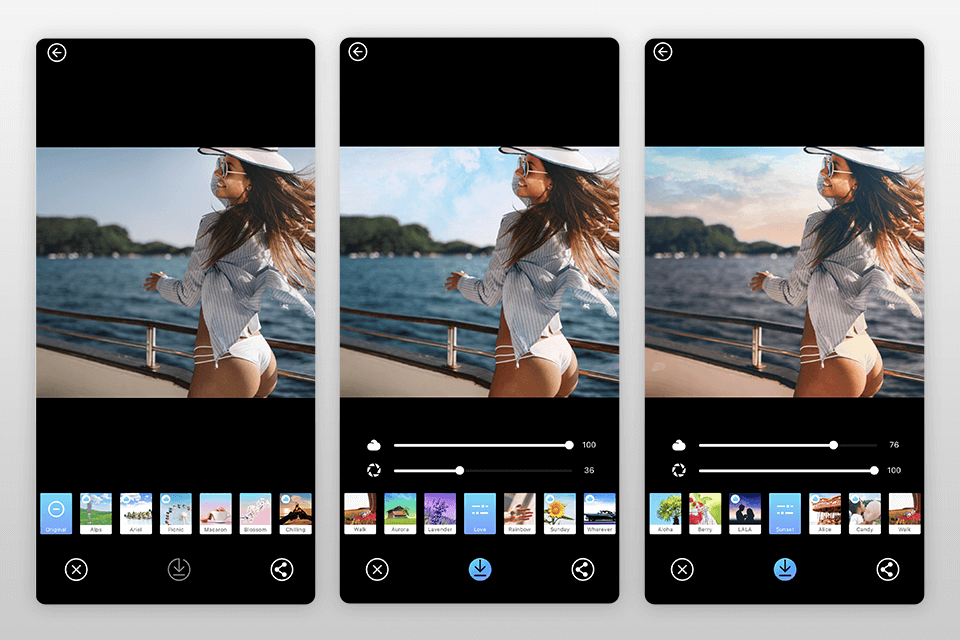 picnic sky replacement app interface