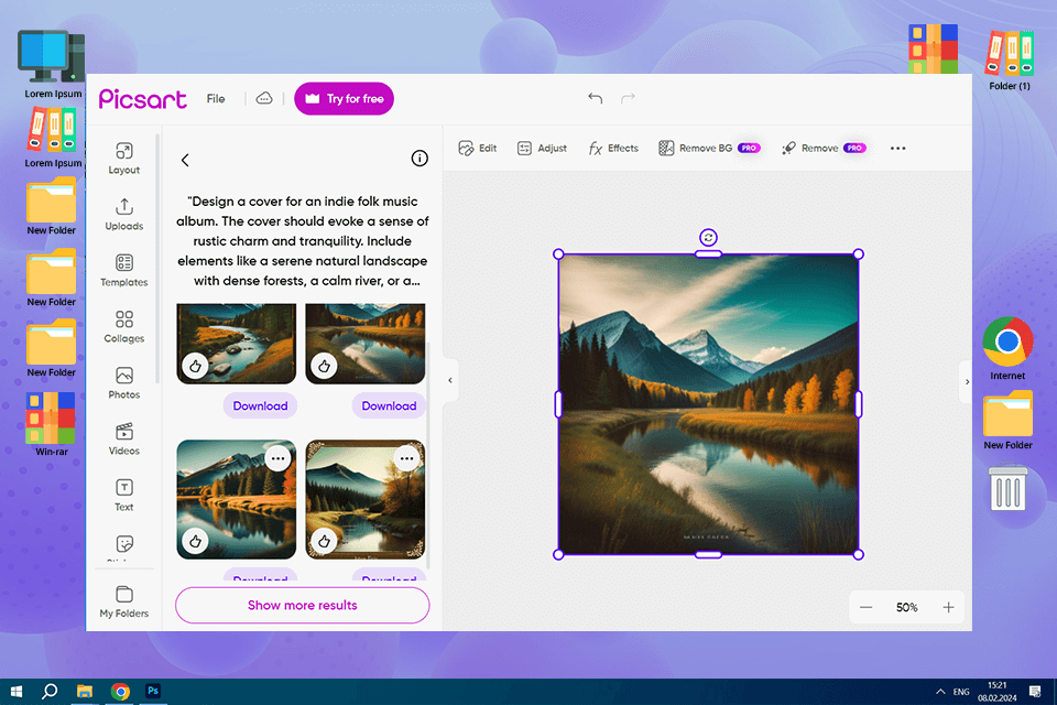 picsart ai album cover generator