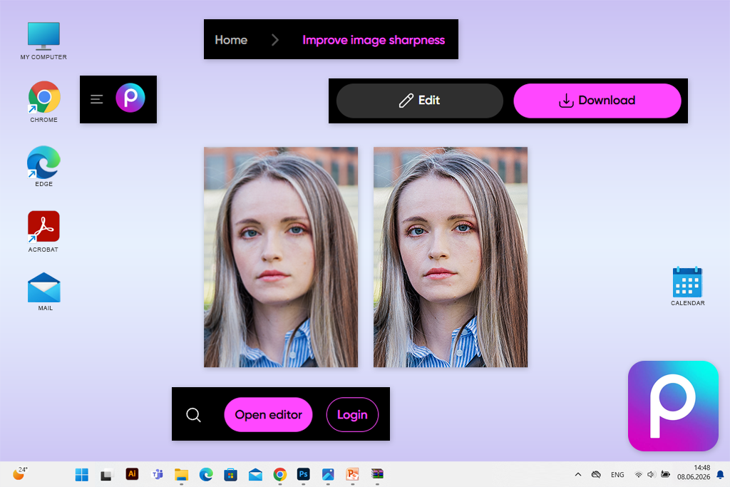 picsart ai image sharpener tool