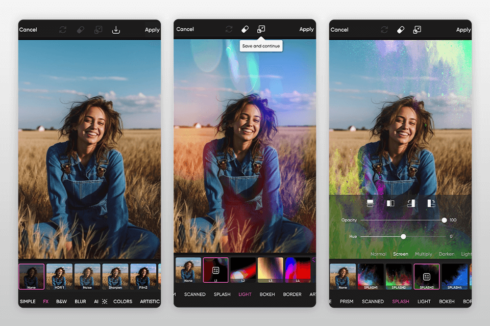 picsart free image overlay app interface