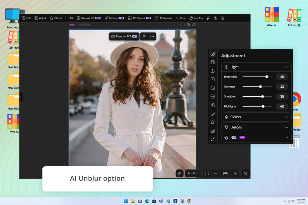 picsart image brightener online