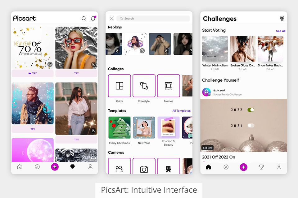 picsart intuitive interface
