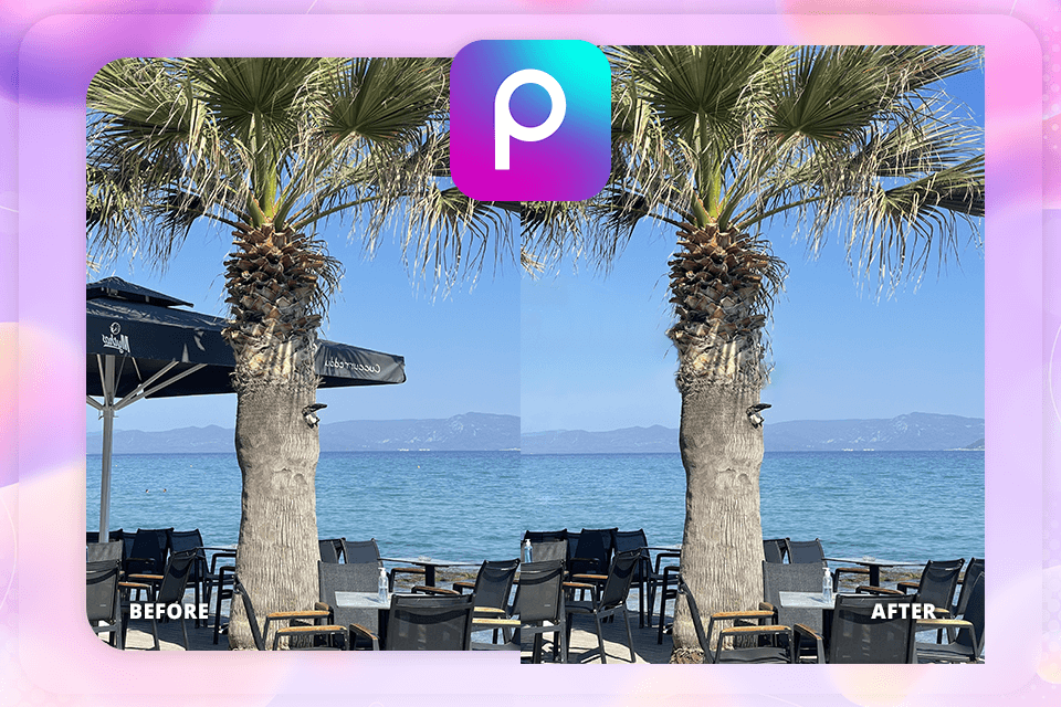 picsart app til remove objectfra fotogrensesnitt