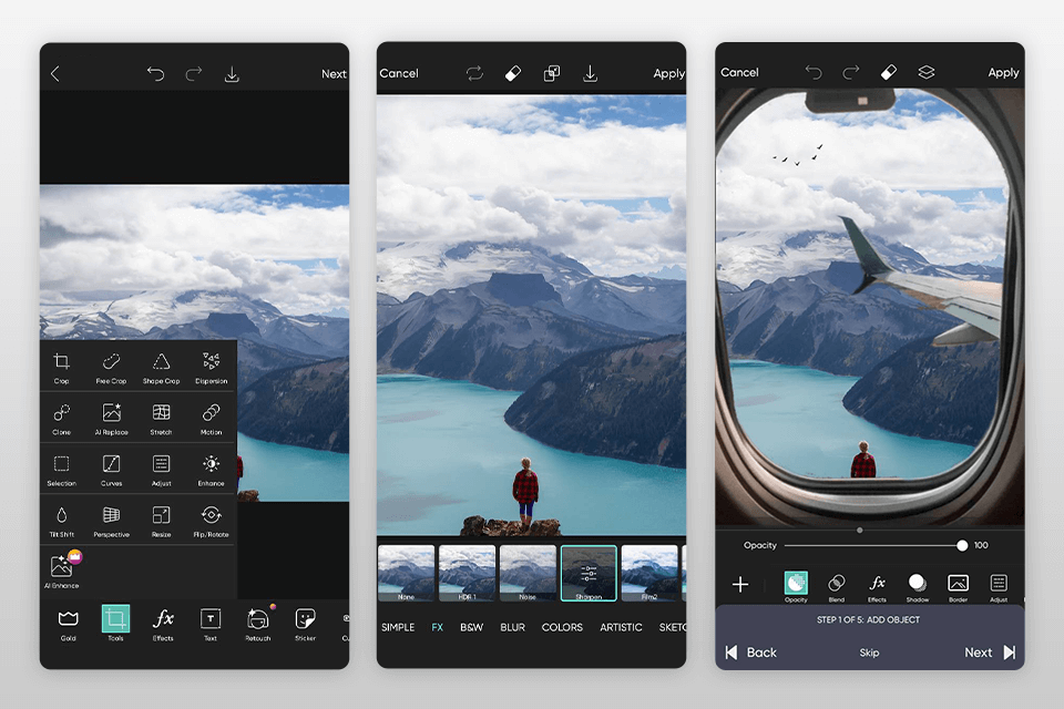 picsart vertical video editor interface
