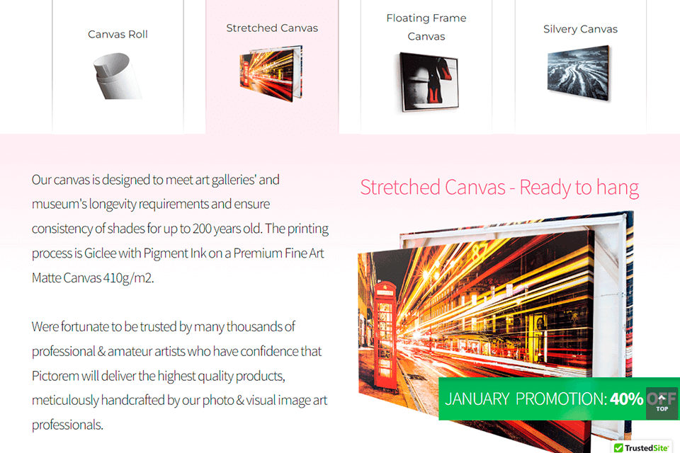 واجهة خدمة طباعة قماشية مصورة