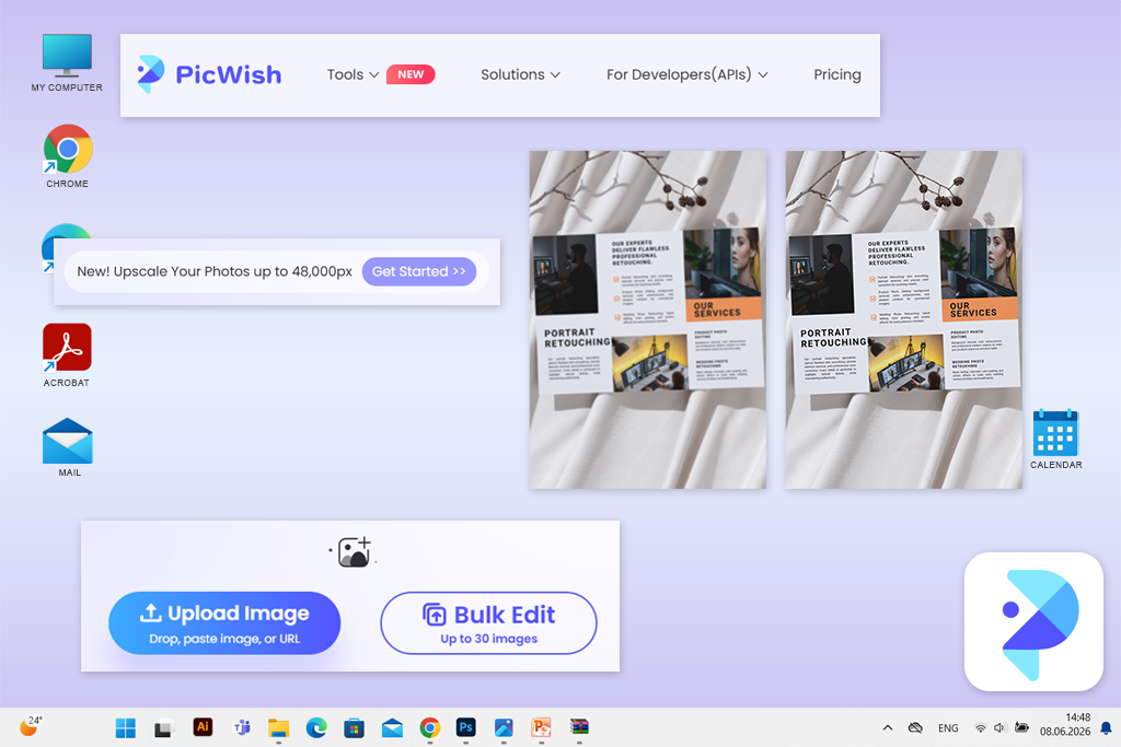 picwish ai image sharpener tool