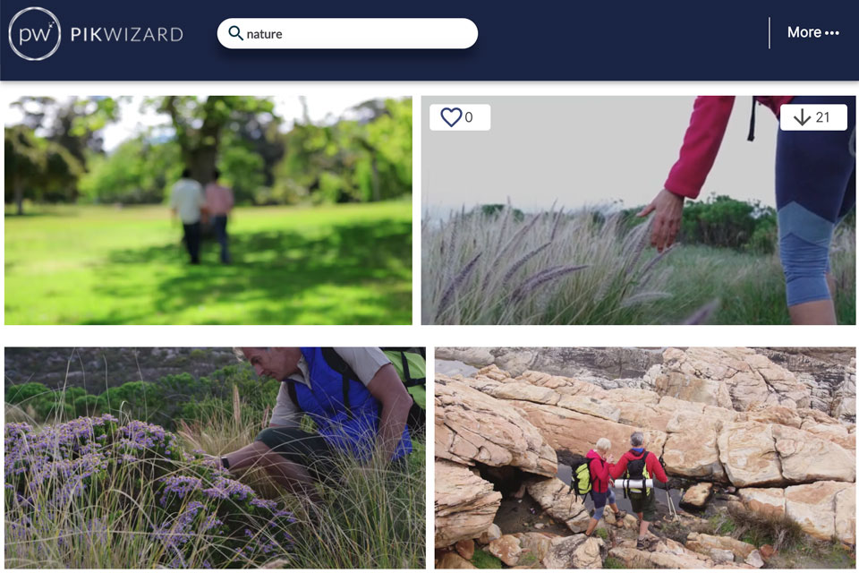 pikwizard free stock video site interface