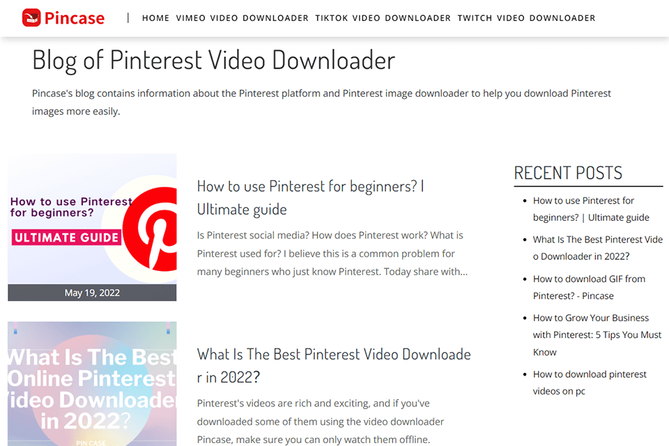 Pincase-Pinterest Video & Image Downloader