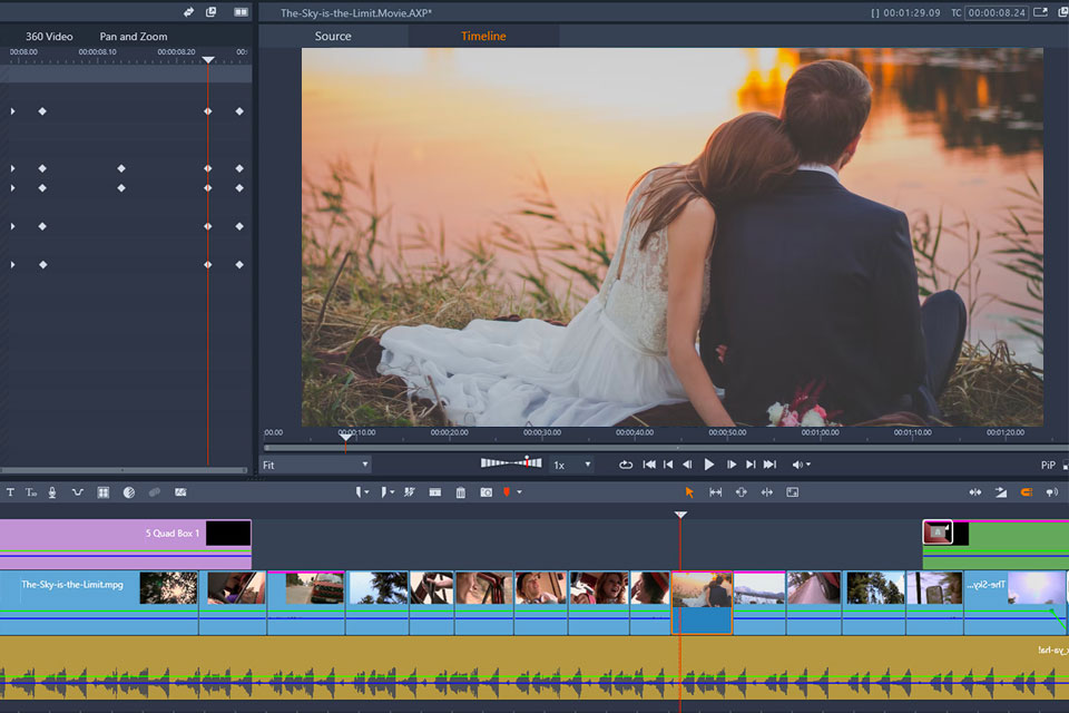 pinnacle studio wedding video editor interface