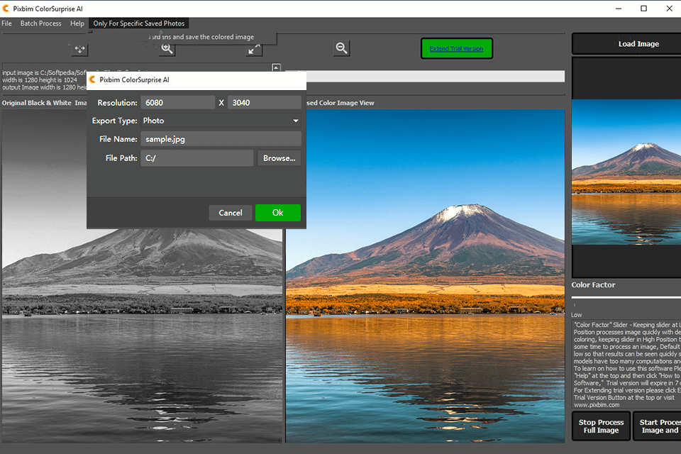 pixbim color surprise ai export photos