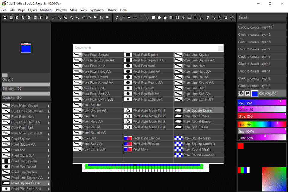 pixel studio brush control
