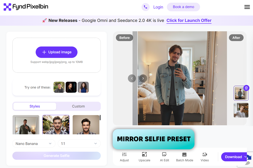 pixelbin ai selfie generator